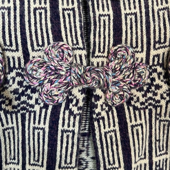 Women's Black and Pink Cardigan Sweater - Picture 4 of 14